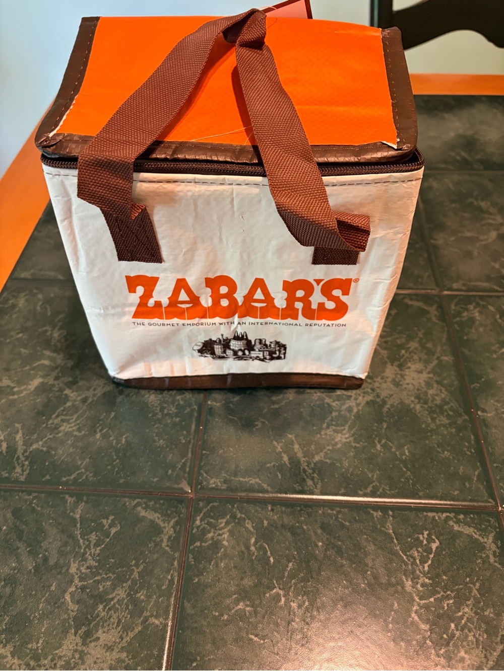 Zabar's Insulated Tote and Cooler Set in Orange and White - Picture 4 of 16